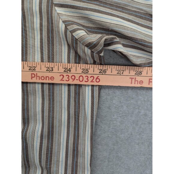 Plains Western Wear Shirt Mens XL Brown Stripe Pearl Snap Cowboy Rodeo Retro - Picture 4 of 11